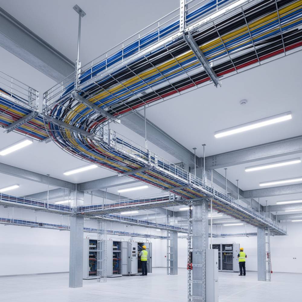 Projeto de instalação elétrica utilizando eletrocalhas aramadas em diferentes curvaturas e derivações