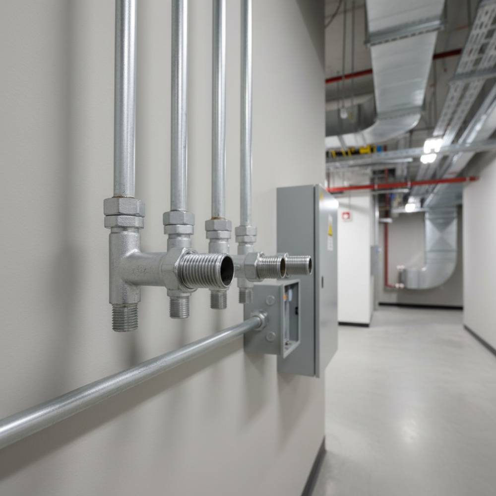 Eletrodutos rígidos de aço NBR 5624 com roscas em instalação predial